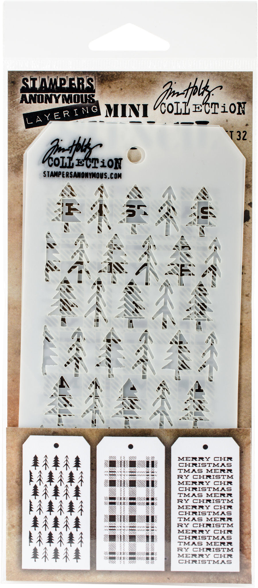 Bild von Tim Holtz Mini Layered Stencil Set 3/Pkg-Set #32