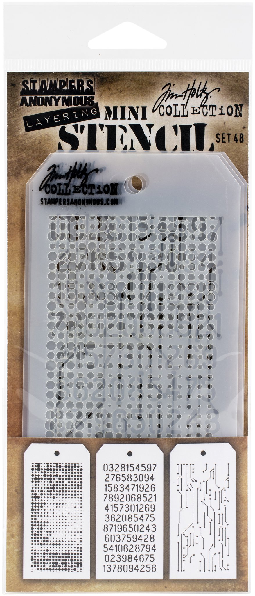 Bild von Tim Holtz Mini Layered Stencil Set 3/Pkg-Set #48