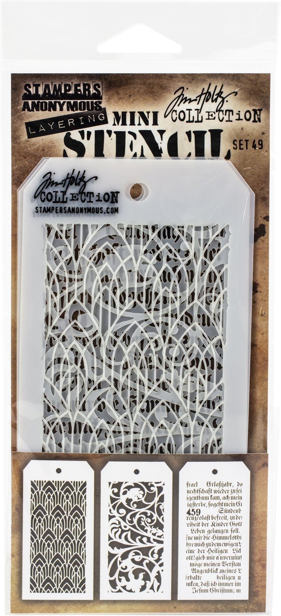 Bild von Tim Holtz Mini Layered Stencil Set 3/Pkg-Set #49