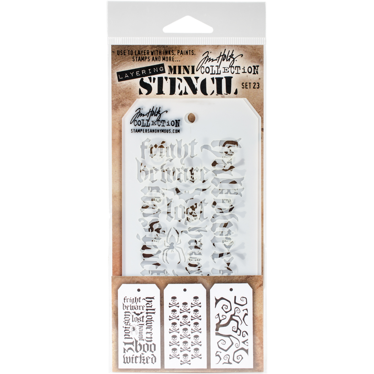 Bild von Tim Holtz Mini Layered Stencil Set 3/Pkg-Set #23