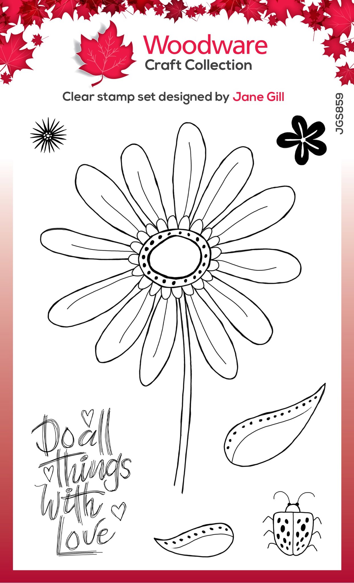 Bild von Woodware Clear stamps 4"X6"-Singles Petal Doodles With Love