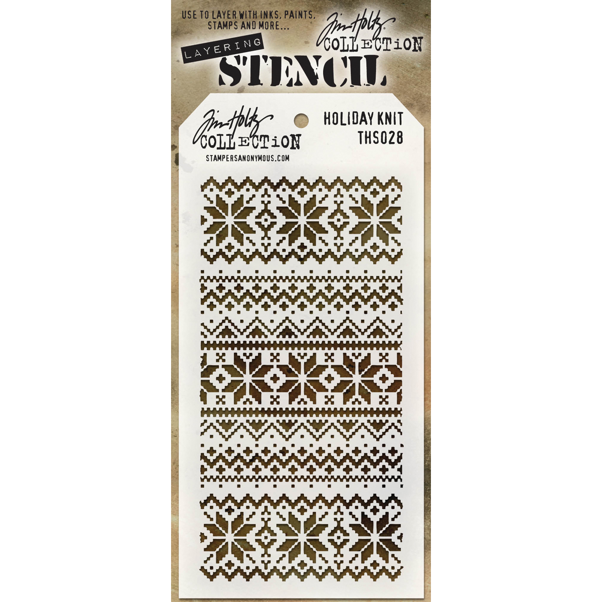 Bild von Tim Holtz Layered Stencil 4.125"X8.5"-Holiday Knit