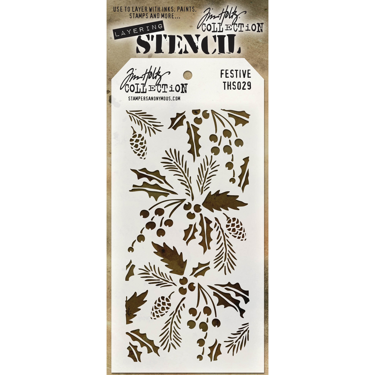 Bild von Tim Holtz Layered Stencil 4.125"X8.5"-Festive