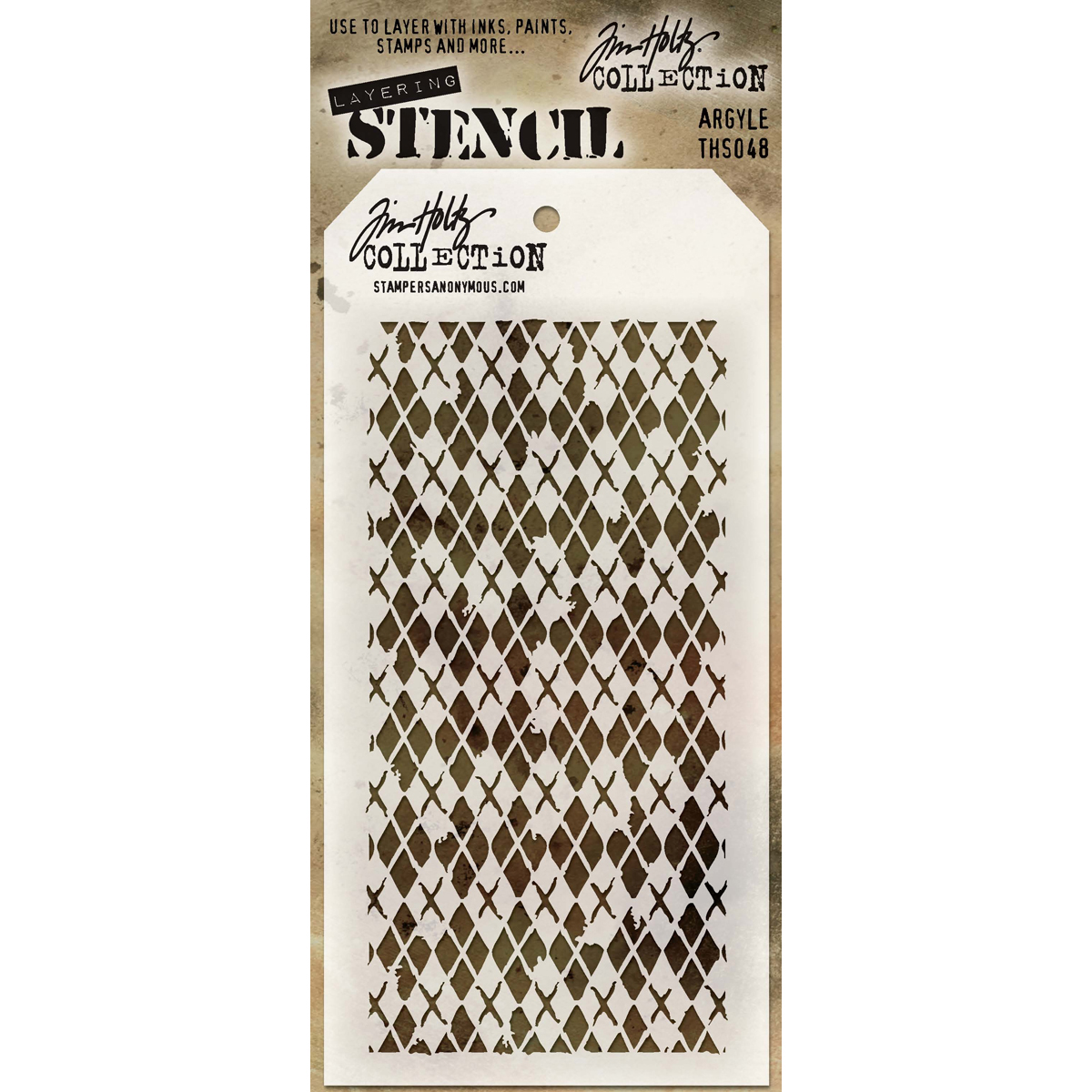 Bild von Tim Holtz Layered Stencil 4.125"X8.5"-Argyle