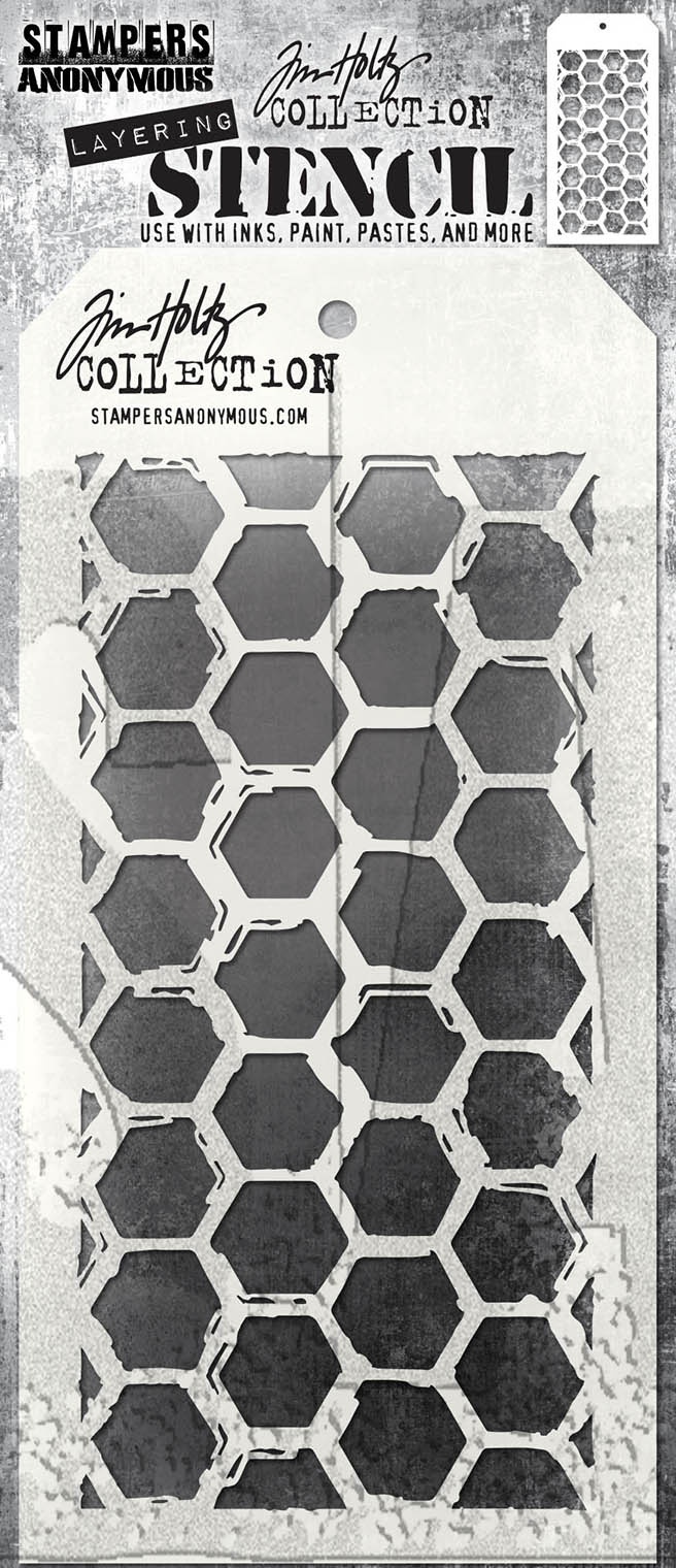 Bild von Tim Holtz Layered Stencil 4.125"X8.5"-Brush Hex