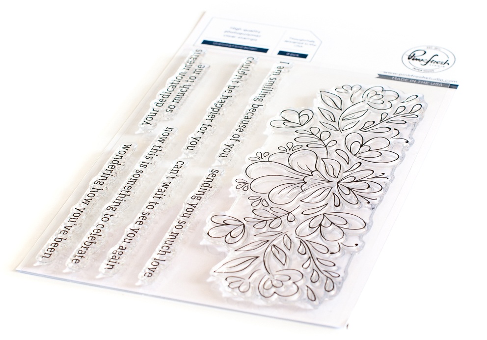 Bild von Pinkfresh Studio Clear Stamp Set 4"X6"-Charming Floral Border