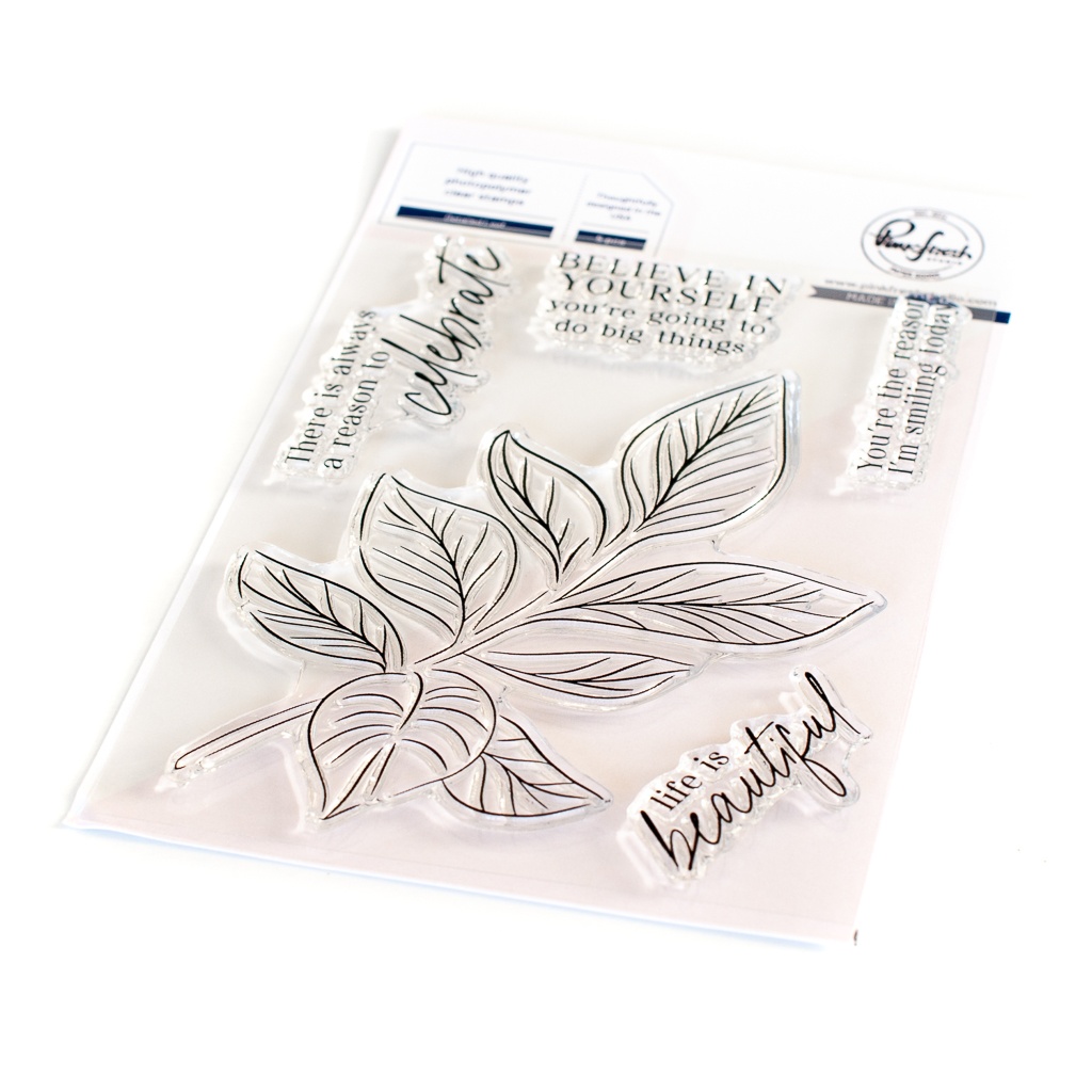 Bild von Pinkfresh Studio Clear Stamp Set 4"X6"-Detailed Leaf