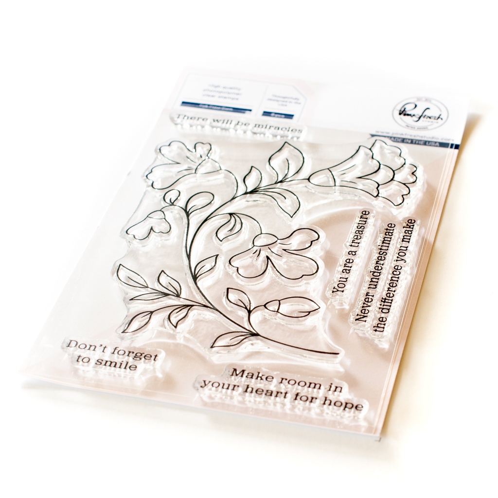 Bild von Pinkfresh Studio Clear Stamp Set 4"X6"-Folk Floral Stem