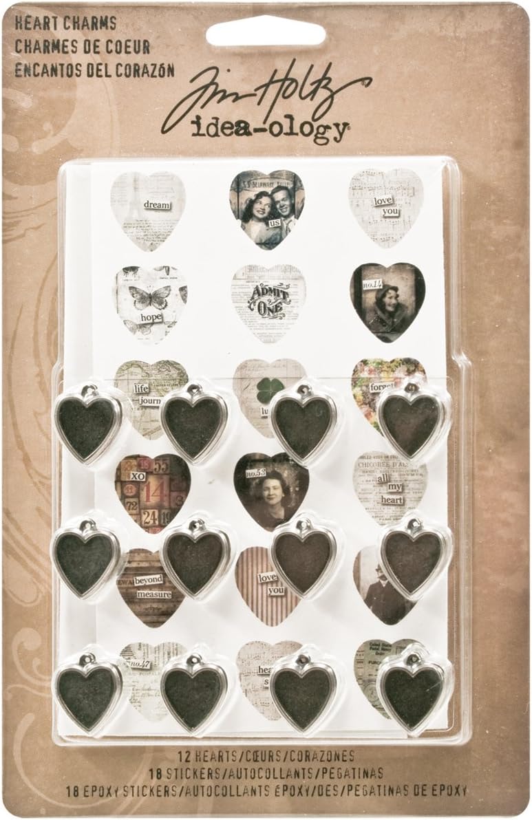 Bild von Idea-Ology Heart Charms by Tim Holtz 12/Pkg