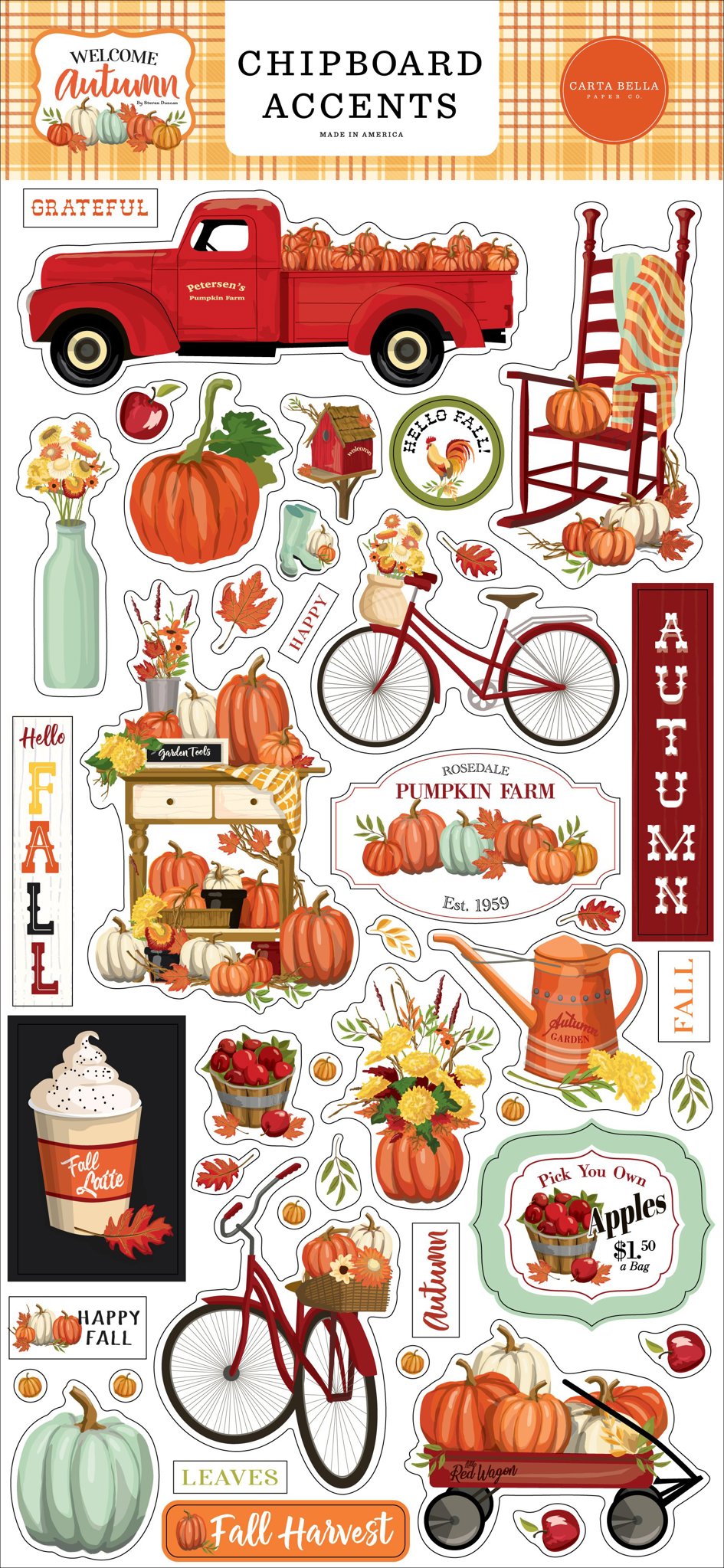 Bild von Carta Bella - Welcome Autumn Chipboard Accents