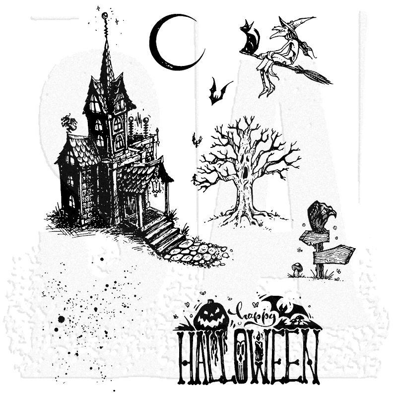 Bild von Tim Holtz Cling Stamps -Haunted House