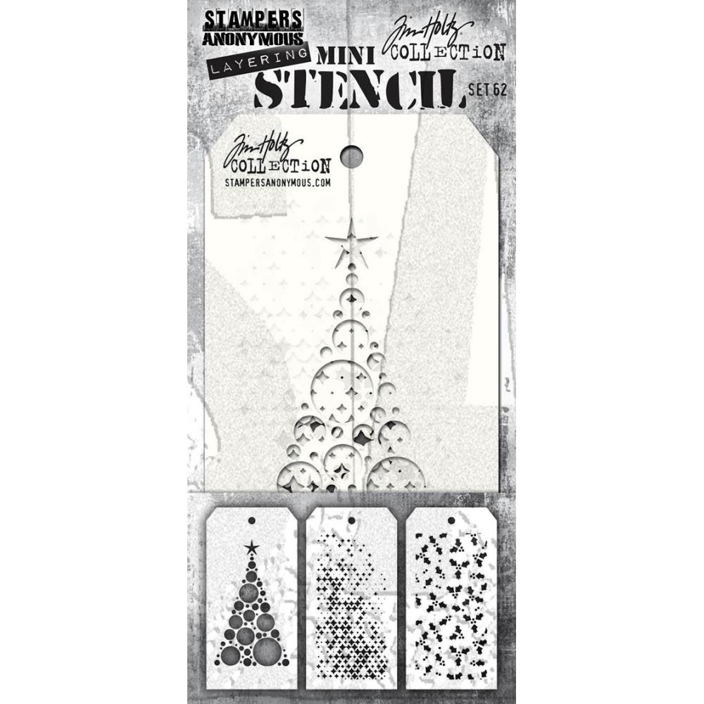 Bild von Tim Holtz Mini Layered Stencil Set 3/Pkg-Set #62