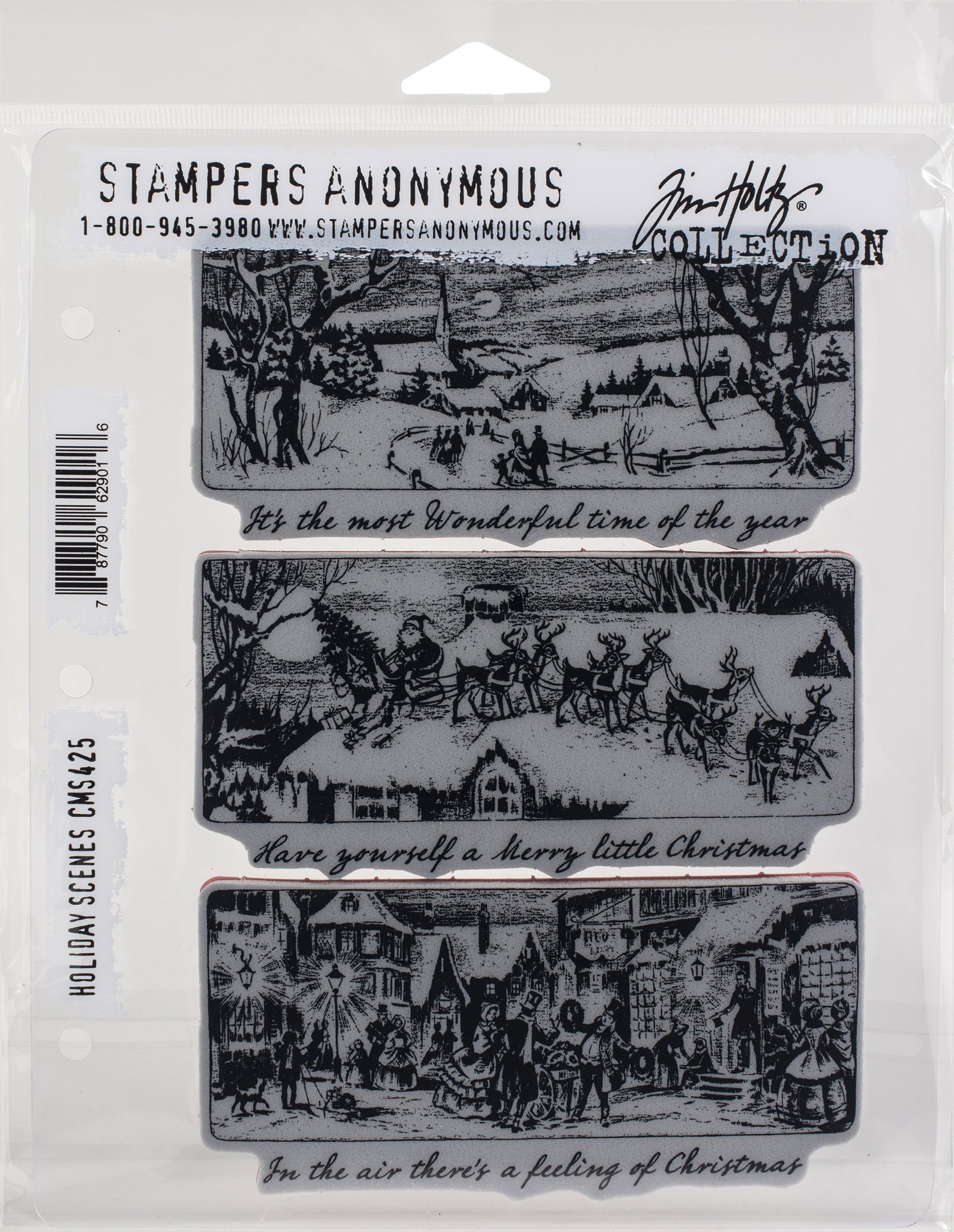 Bild von Tim Holtz Cling Stamps 7"X8.5"-Holiday Scenes