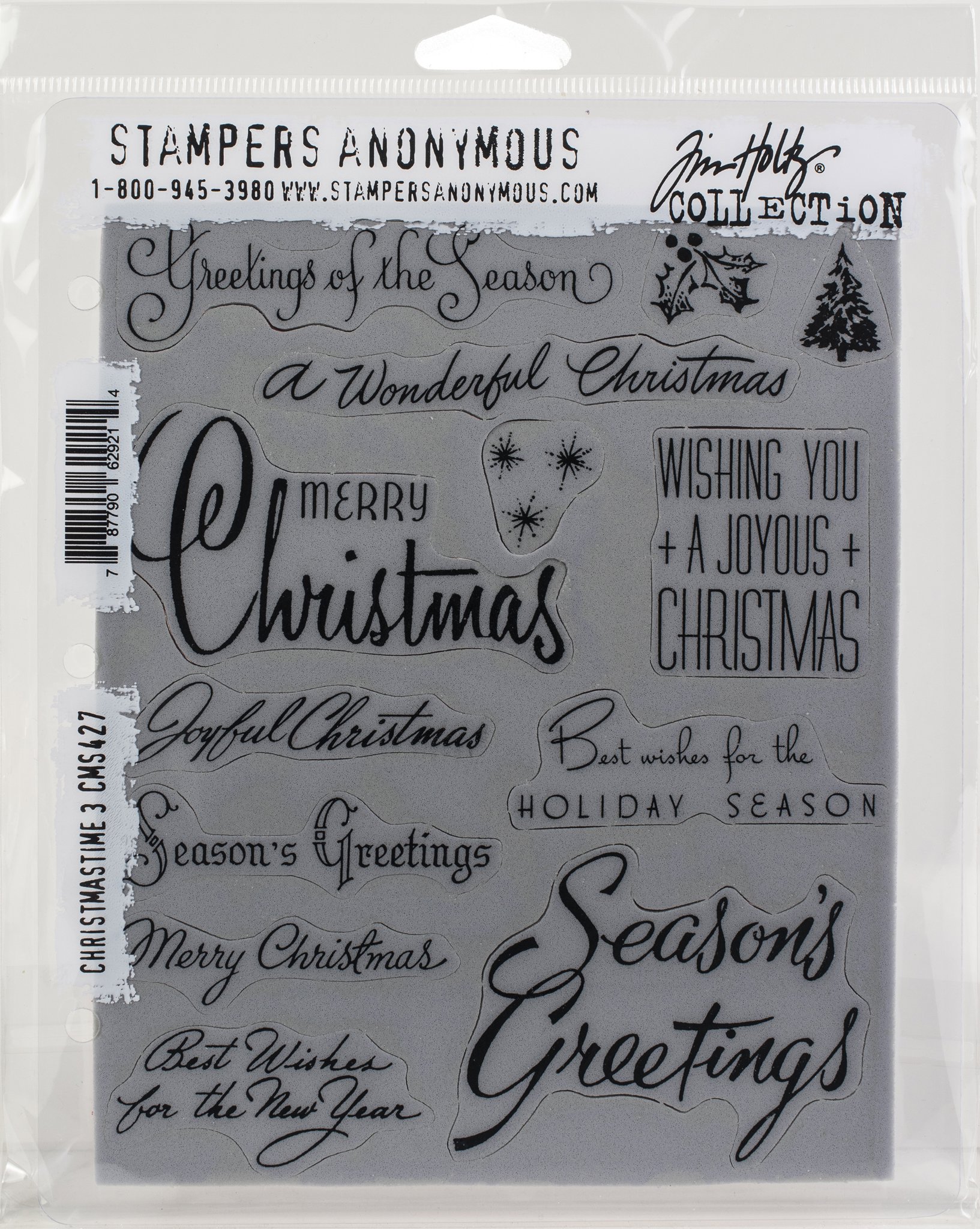 Bild von Tim Holtz Cling Stamps 7"X8.5"-Christmastime #3