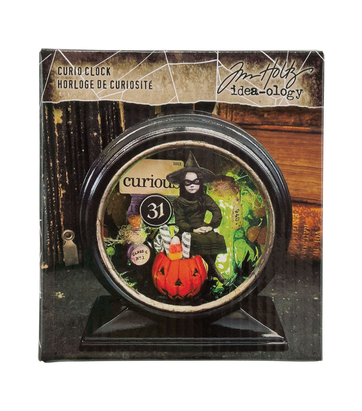 Bild von Idea-Ology Curio Clock-Glossy Black -Halloween