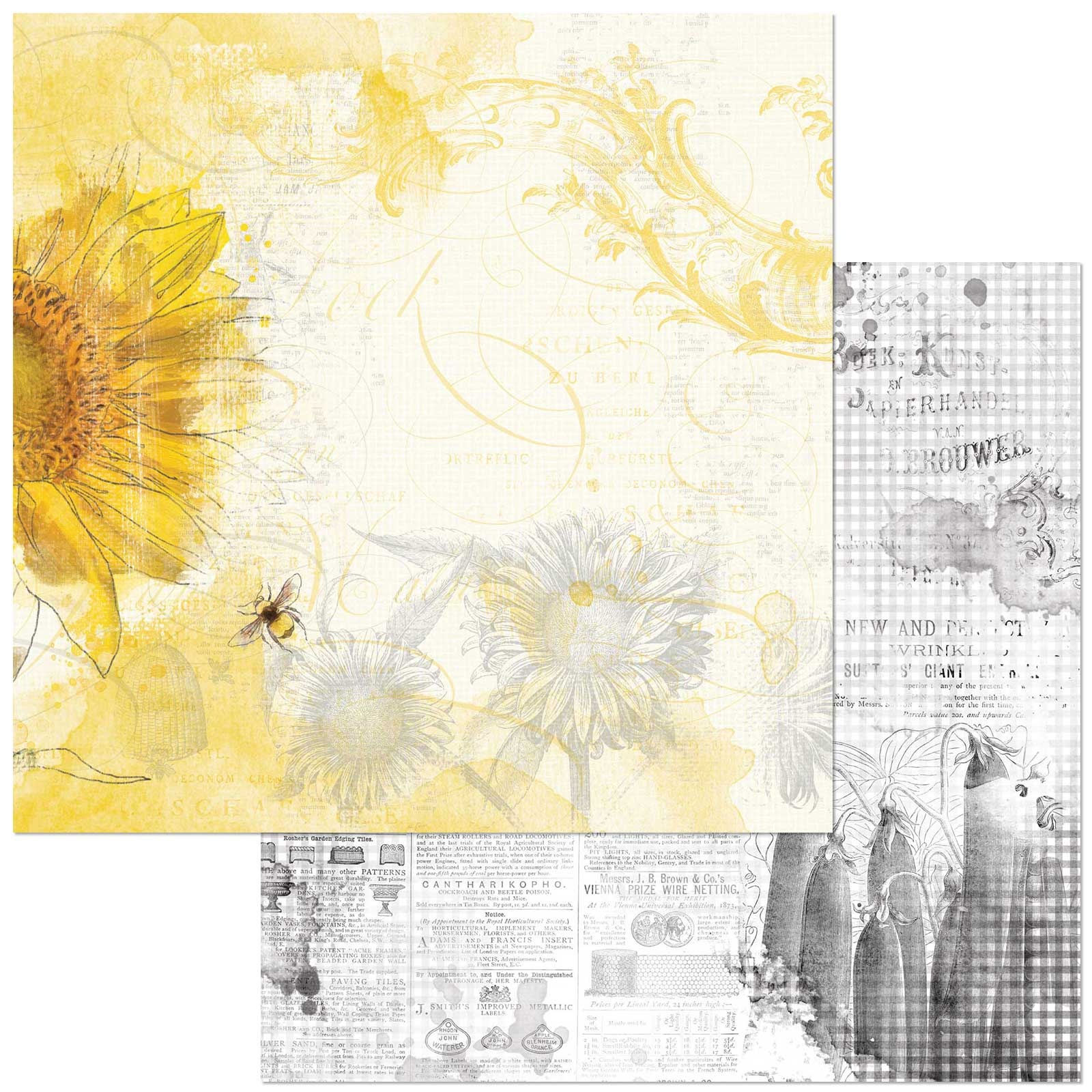 Bild von Vintage Artistry Countryside Cardstock 5 Blatt  12"X12"-Sunny Days