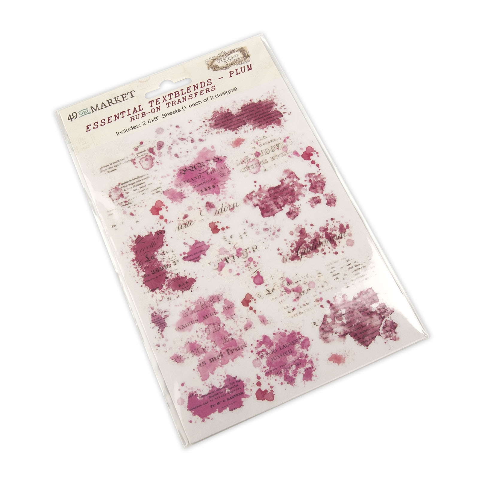 Bild von 49 And Market Essential Textblends Rub-Ons 6"X8" 2/Pkg-Plum