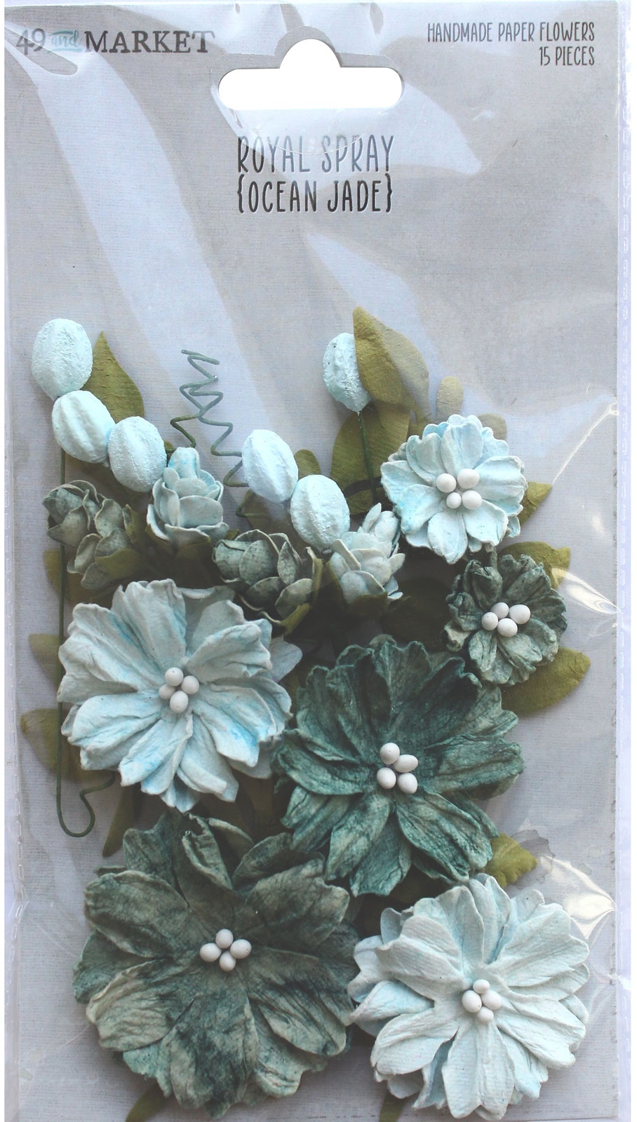 Bild von 49 And Market Royal Spray Paper Flowers 15/Pkg-Ocean Jade