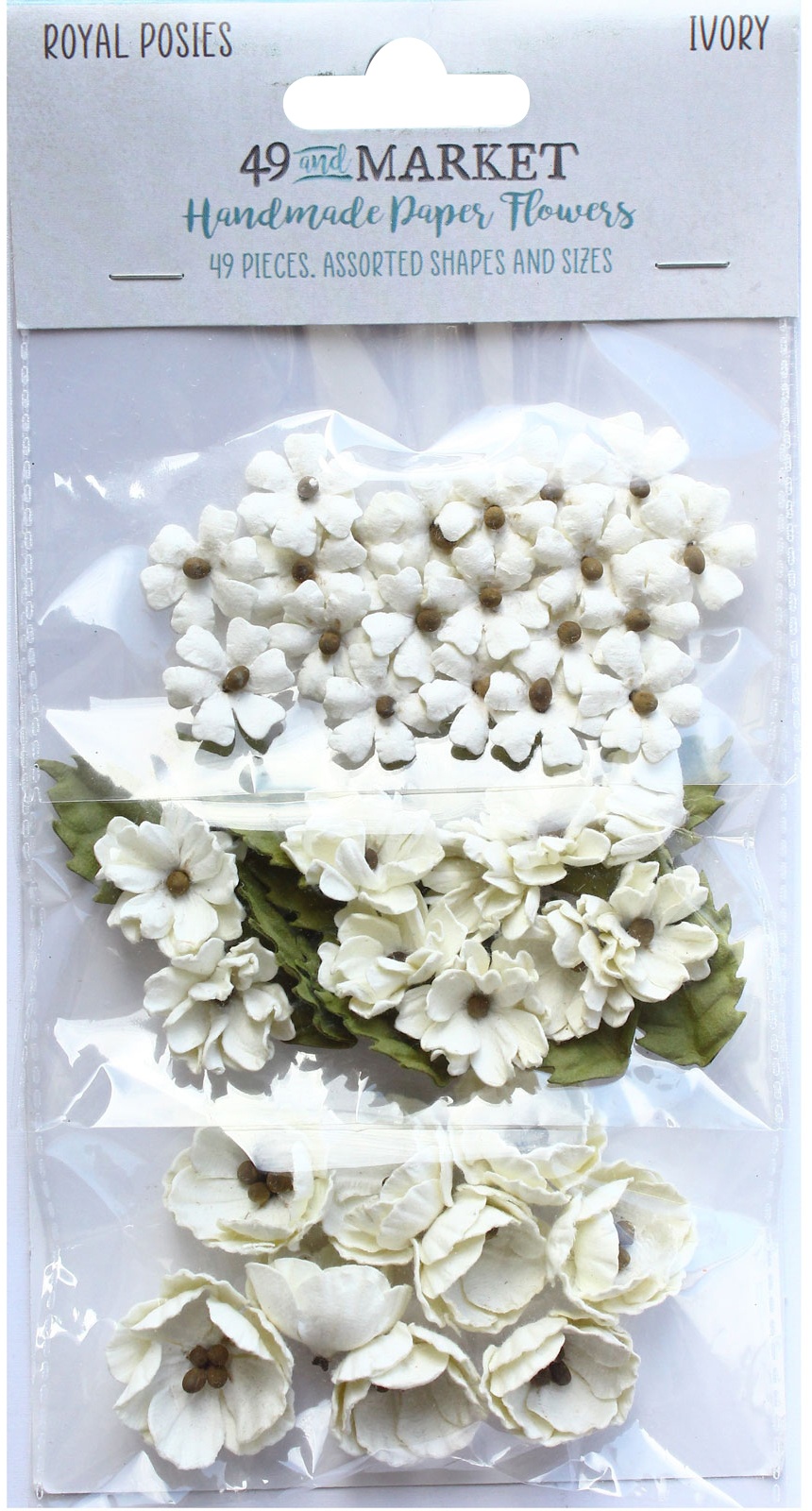 Bild von 49 And Market Royal Posies Paper Flowers 49/Pkg-Ivory