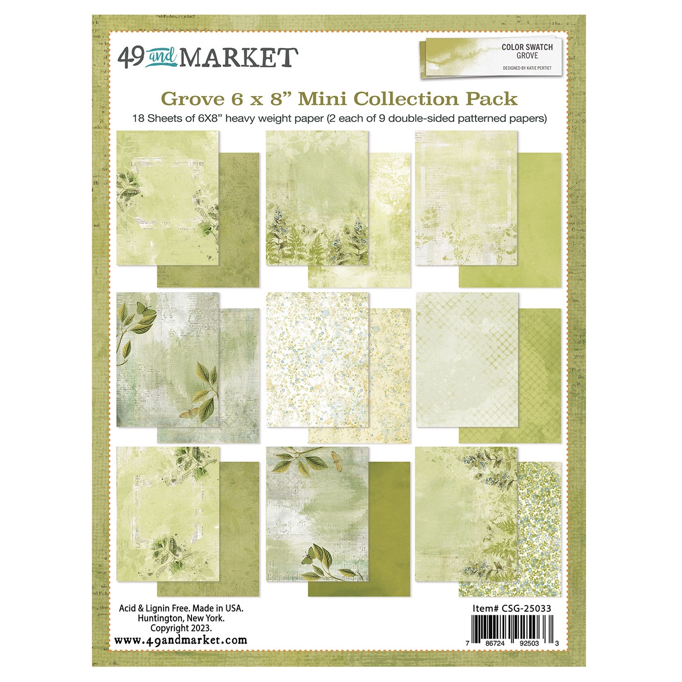 Bild von 49 And Market Collection Pack 6"X8"-Color Swatch: Grove