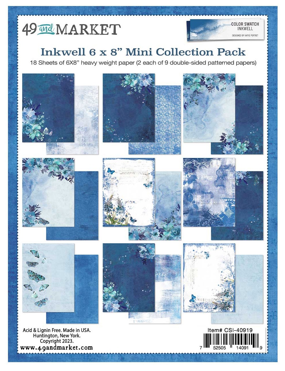 Bild von 49 And Market Mini Collection Pack 6"X8"-Color Swatch: Inkwell