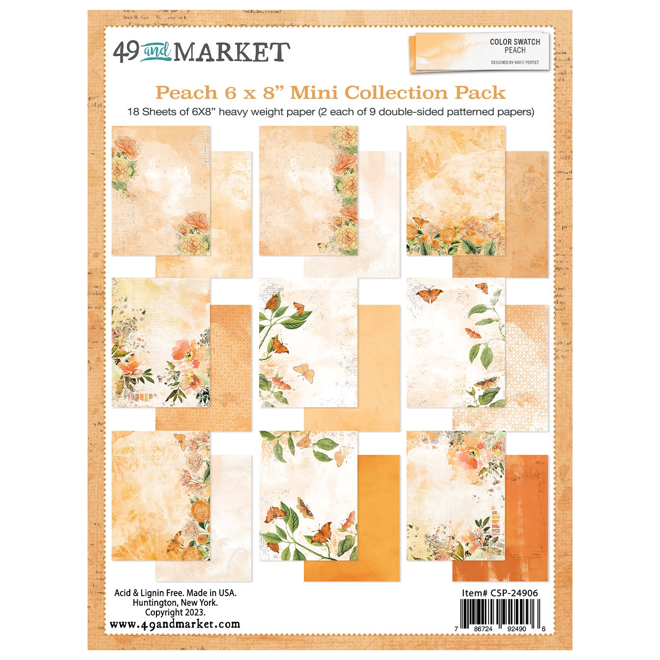 Bild von 49 And Market Collection Pack 6"X8"-Color Swatch: Peach