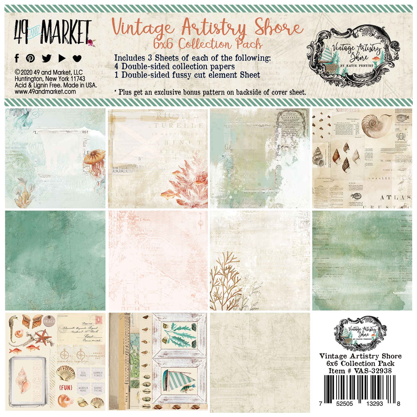 Bild von 49 And Market Collection Pack 6"X6"-Vintage Artistry Shore