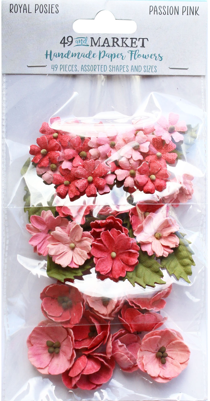 Bild von 49 And Market Royal Posies Paper Flowers 49/Pkg-Passion Pink