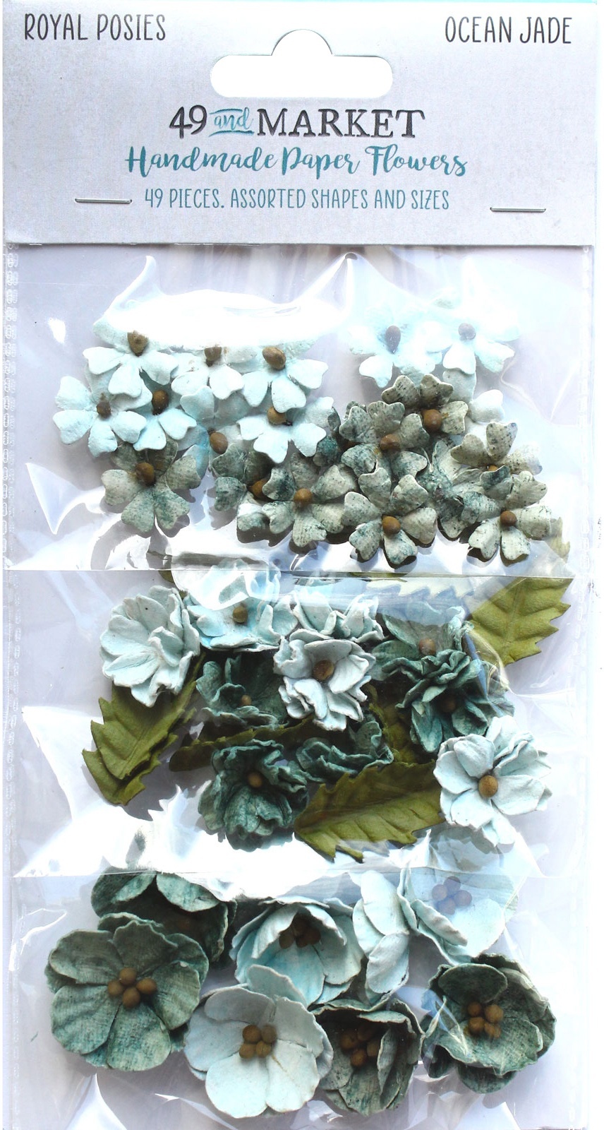 Bild von 49 And Market Royal Posies Paper Flowers 49/Pkg-Ocean Jade