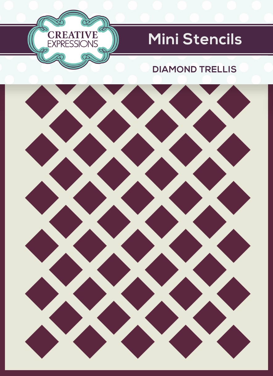 Bild von Creative Expressions Mini Stencil 4"X3"-Diamond Trellis