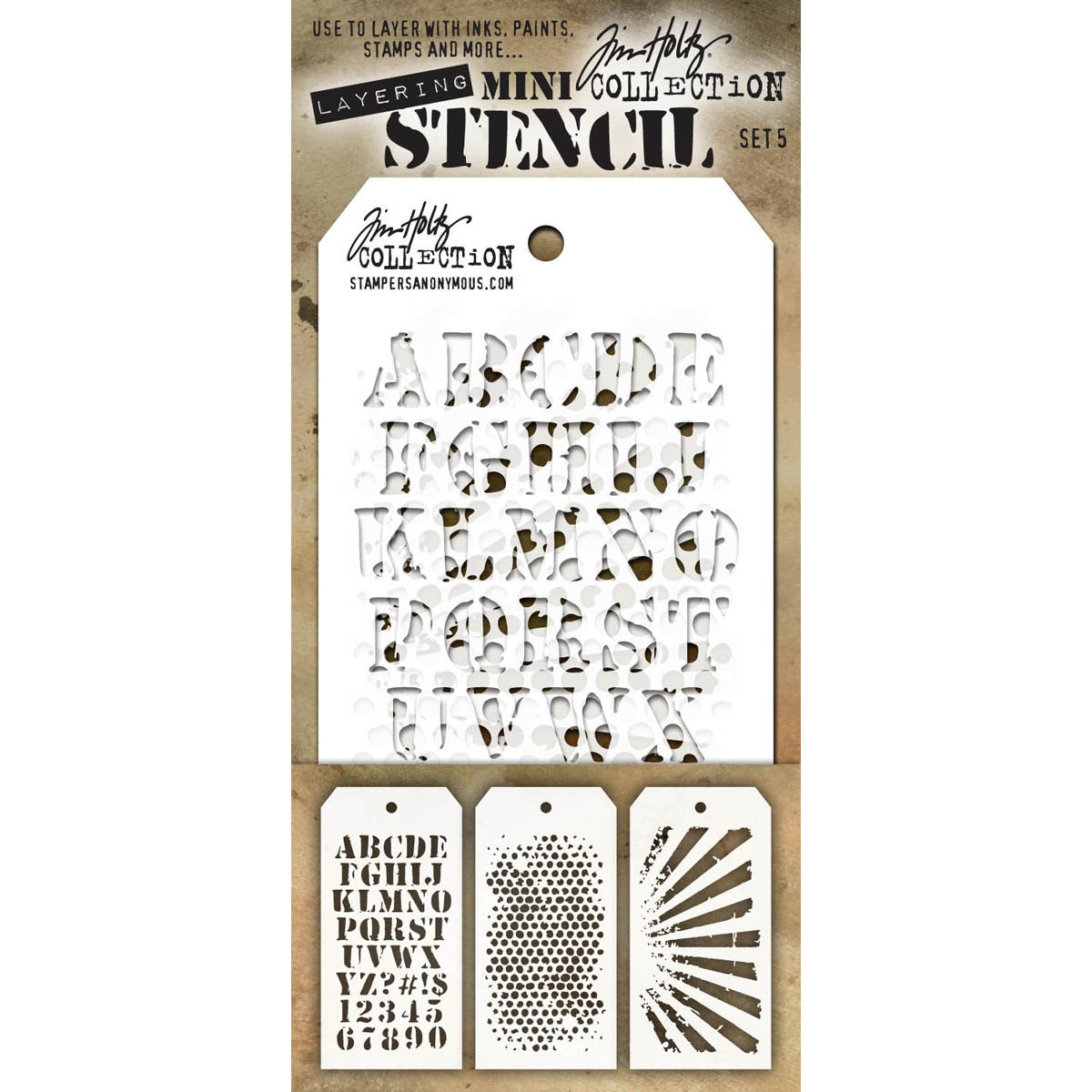 Bild von Tim Holtz Mini Layered Stencil Set 3/Pkg-Set #5