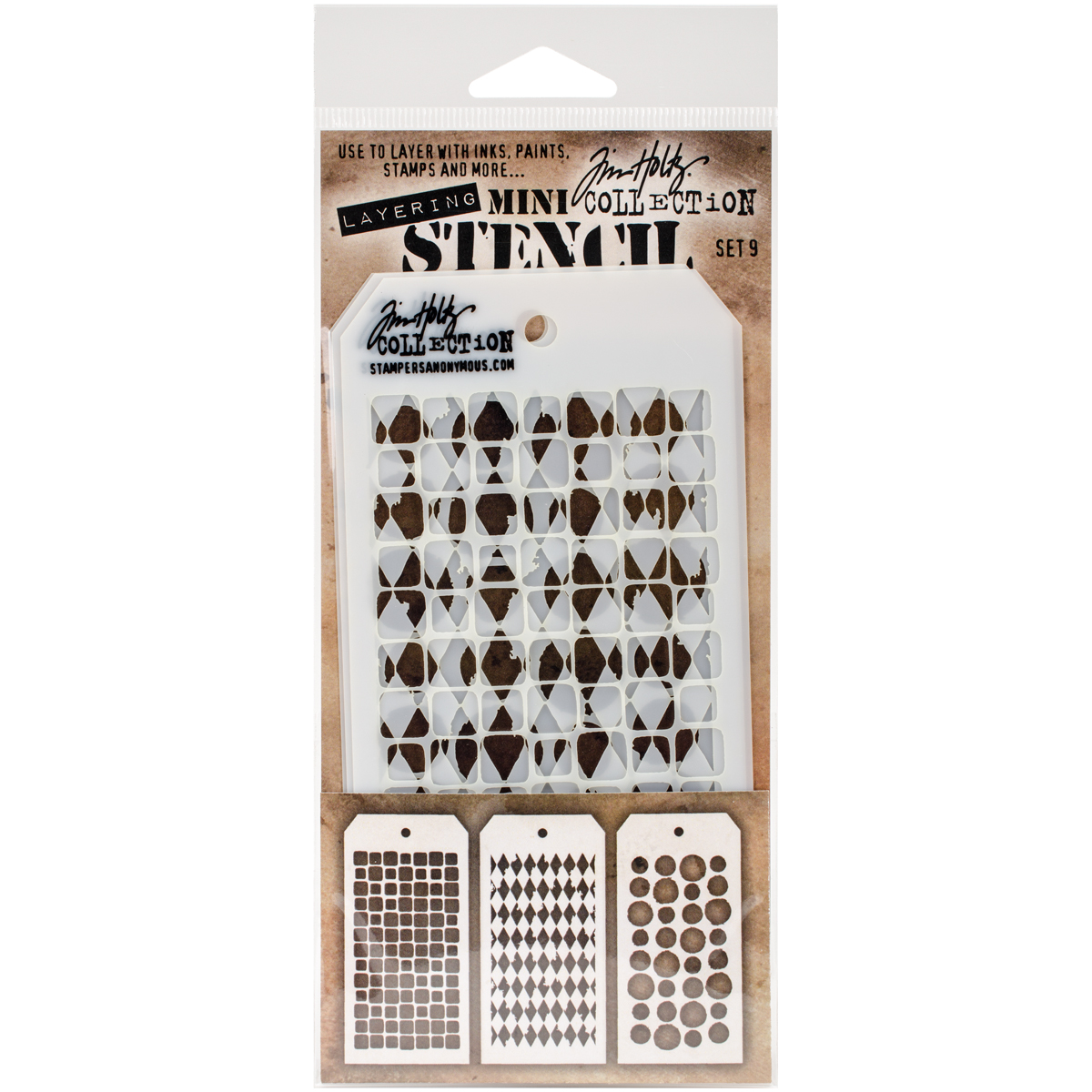 Bild von Tim Holtz Mini Layered Stencil Set 3/Pkg-Set #9