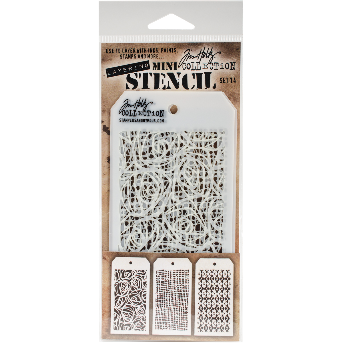 Bild von Tim Holtz Mini Layered Stencil Set 3/Pkg-Set #14