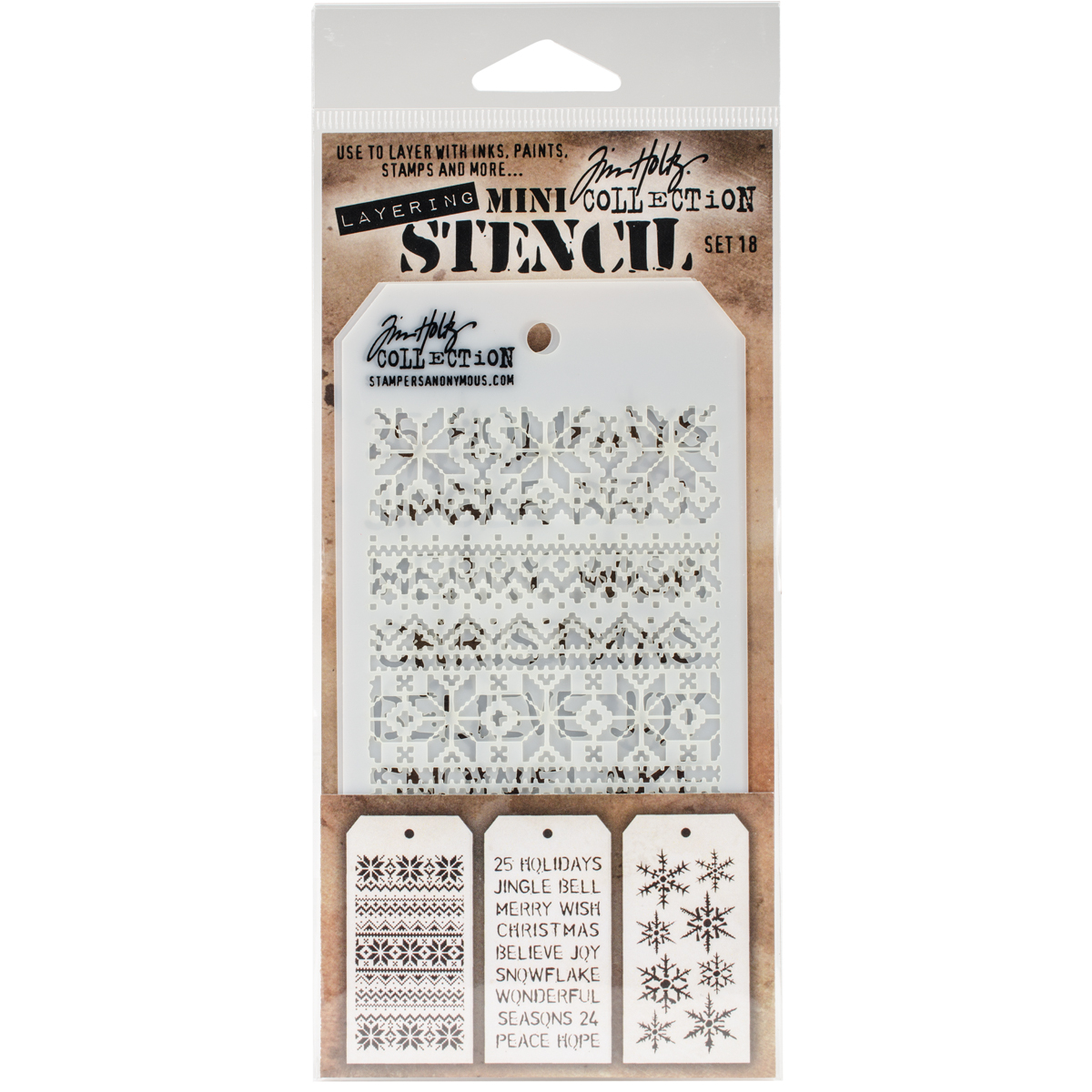 Bild von Tim Holtz Mini Layered Stencil Set 3/Pkg-Set #18