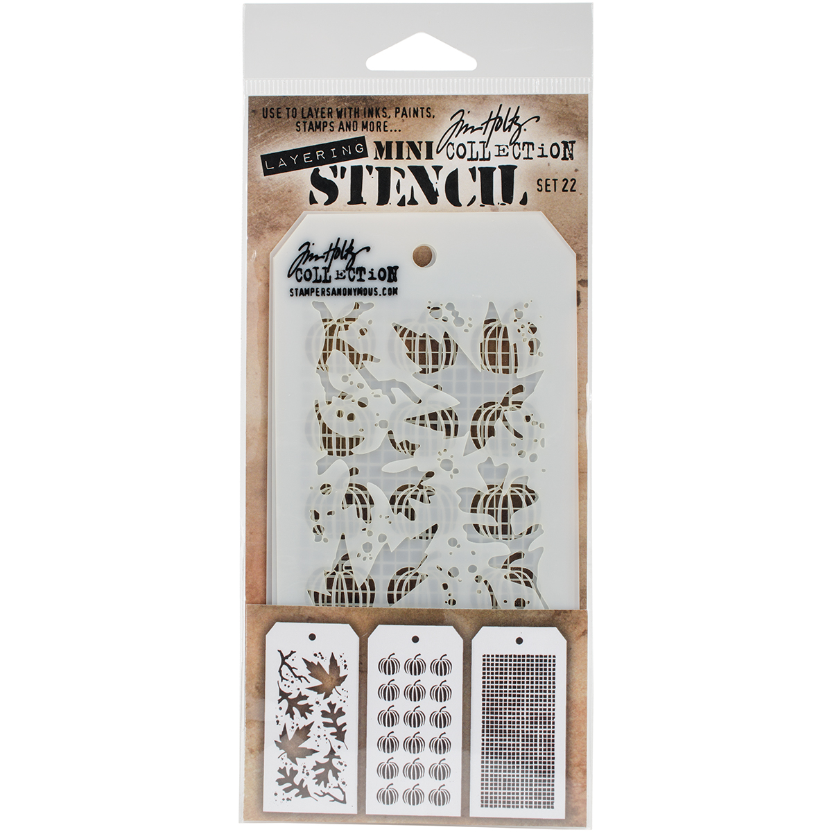 Bild von Tim Holtz Mini Layered Stencil Set 3/Pkg-Set #22